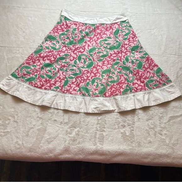 L.L. Bean White, Pink and Green Crustacean Skirt Size 8 - Picture 2 of 10